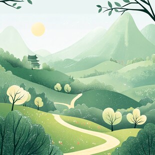 风景区插画
