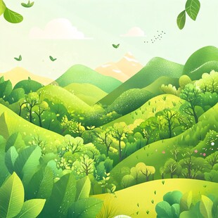 茶园插画茶包装插画