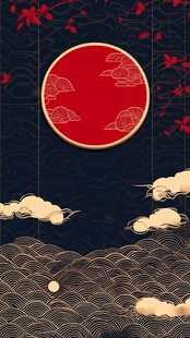 新中式锦鲤背景图案