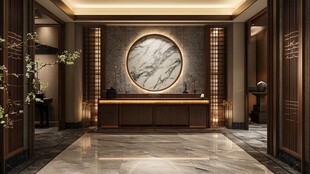 新中式酒店前台