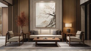 新中式客厅场景