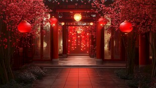 古代中状元报喜场景