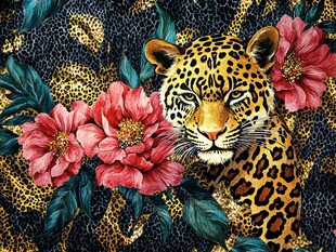 花豹花型布匹图案