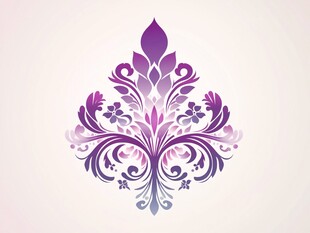 紫色花纹线条婚礼