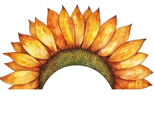 手绘水彩效果太阳花