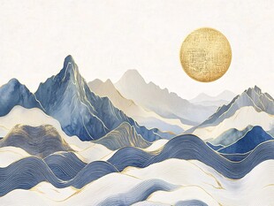 新中式金色山水