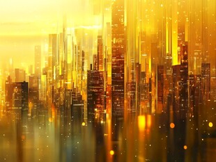 金色背景金色城市