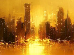 金色背景金色城市