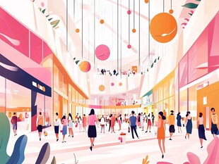 购物中心插画