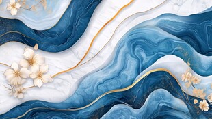 新中式浪花背景墙