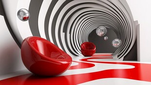 红色球体创意场景