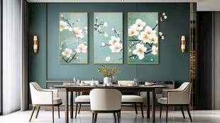 餐厅壁画新中式装饰墙