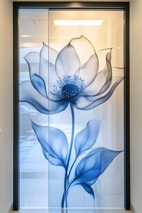 荷花艺术玻璃
