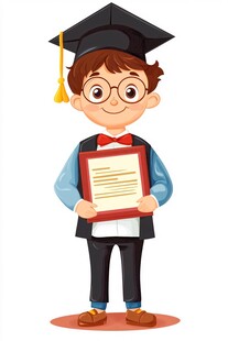卡通小博士小朋友毕业