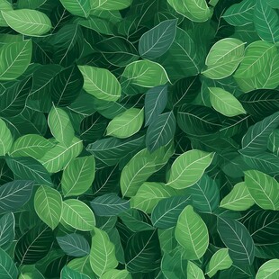 手绘绿叶背景