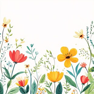 卡通手绘植物背景