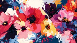 数码印花图案花卉