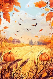 秋天风景插画