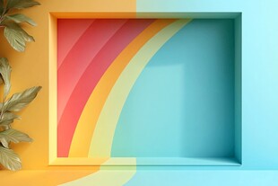 炫彩撞色立体质感背景