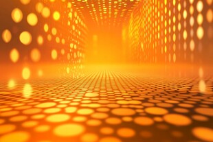 科技感十足的橙色光晕背景图片