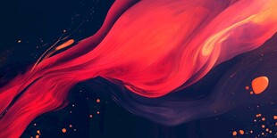 红色喜庆炫丽流体画