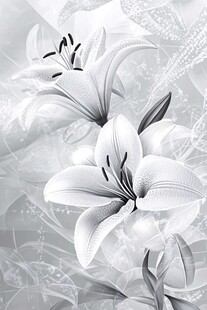 典雅百合花装饰画