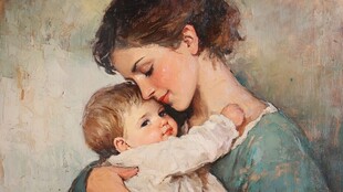 母亲节油画母亲节手绘