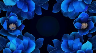 黑底蓝色荷花背景