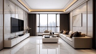 大气客厅落地门窗场景