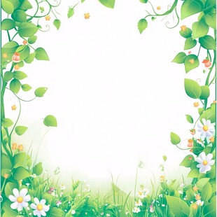春天植物边框