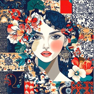 化妆整容背景装饰画