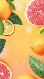 活力西柚色立体背景