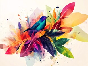 抽象花朵绚丽炫彩背景