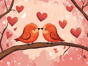情侣小鸟图