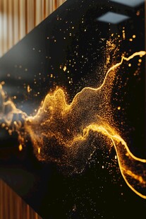 金色线条意境挂画