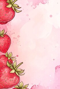 草莓海报背景