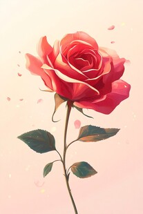 情人节玫瑰插画