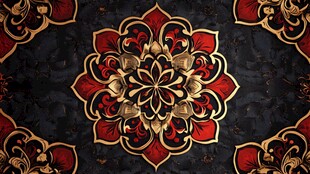 蒙古宫殿内饰顶花