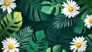 植物背景扁平插画