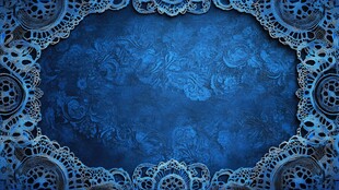 欧式花纹蓝色背板