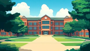 教学楼插画