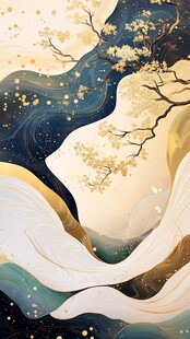 古风海浪包装插画