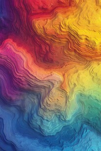 肌理彩色流体装饰画