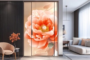 牡丹花艺术玻璃