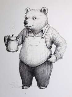手绘胖胖熊
