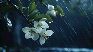 雨中花朵雨中绿植