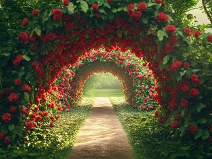 月季花拱门
