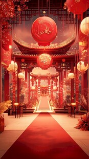 中式婚礼喜宴酒宴舞台