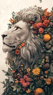 欧美手绘动物花