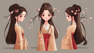 汉服卡通女孩